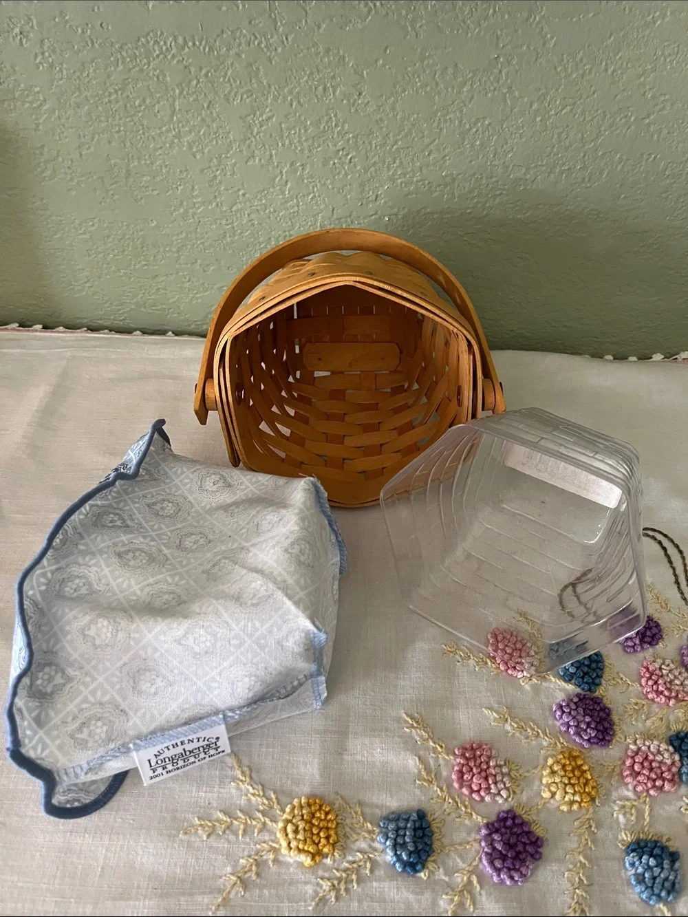 Longaberger 2001 Horizon of Hope Basket Paisley Liner Protector